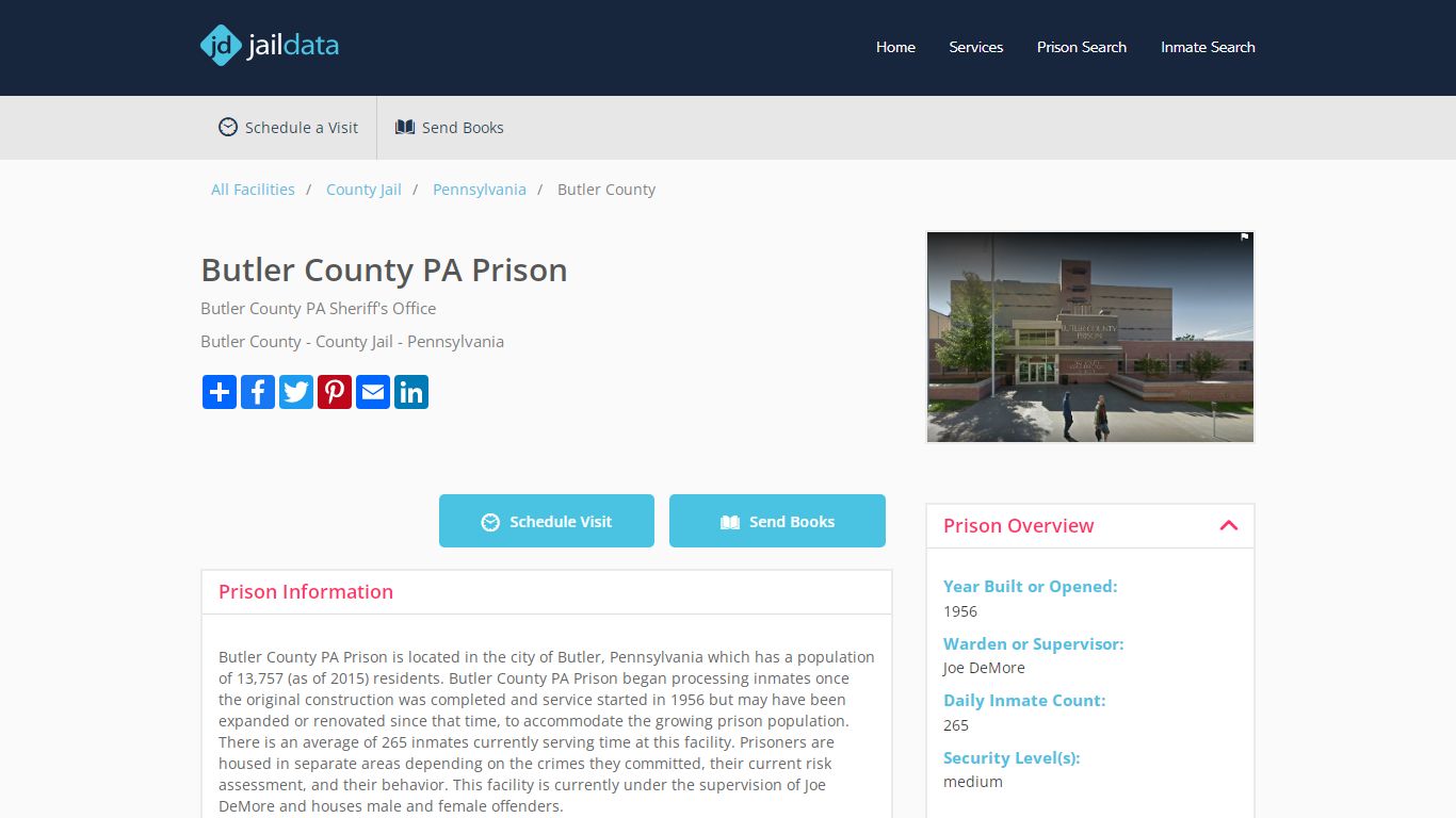 Butler County PA Prison Inmate Search and Prisoner Info ...